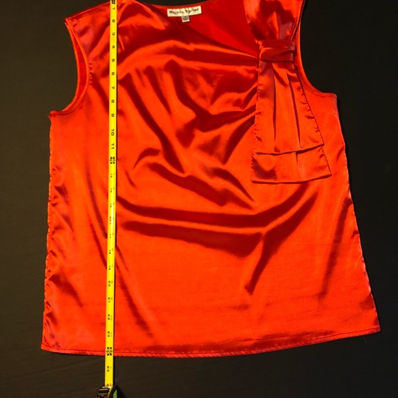 4/$25 Richie Tailor Top Blouse Medium M Red Orange - Picture 8 of 12